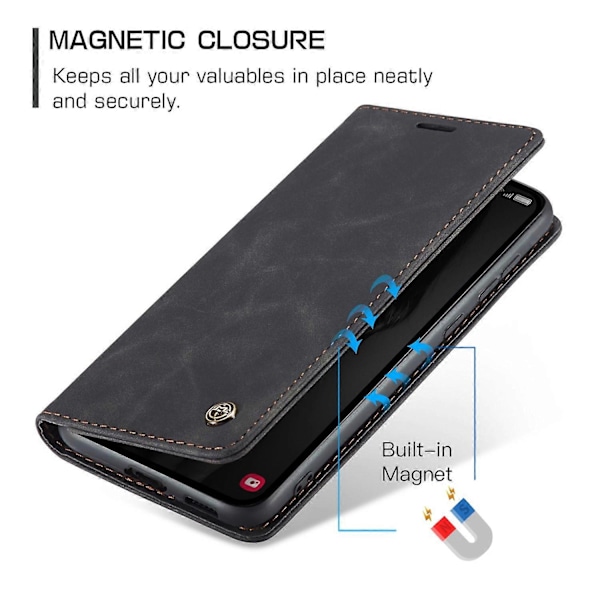CASEME 013 -sarja Samsung Galaxy A55 5G -puhelinkotelo PU-nahkainen jalustalla, Business-tyyli[HK] Style D Multicolor