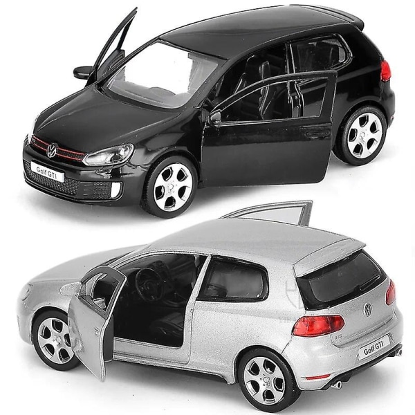 1:36 Golf 6 Gti Diecast Alloy Car Model Toy Vehicle Metal Simulation Toy Car Model 2 Doors Opened Collection Childrens Toys Gift[HK] Black