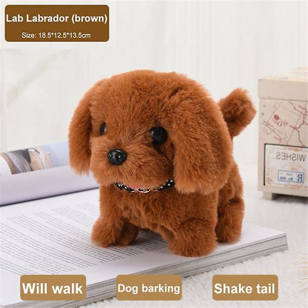 Kawaii Hund Plyslegetøj Kan Gå Bjeff Nik Simulation Plys Elektrisk Hvalp Uden Batteri Børns Legetøj Elektrisk Hvalp Kan Vifte Med Halen [HK] Labrador03