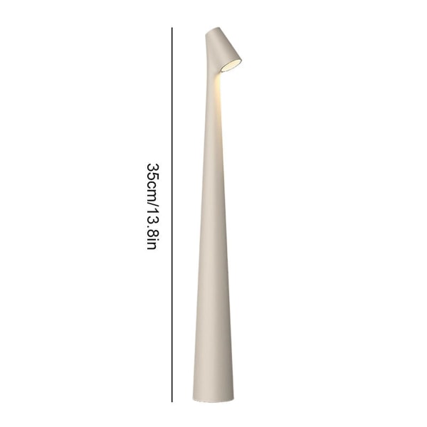 Elegant og slank konisk bordlampe, bærbar og dimbar LED-skulpturlys Dec[hk] White