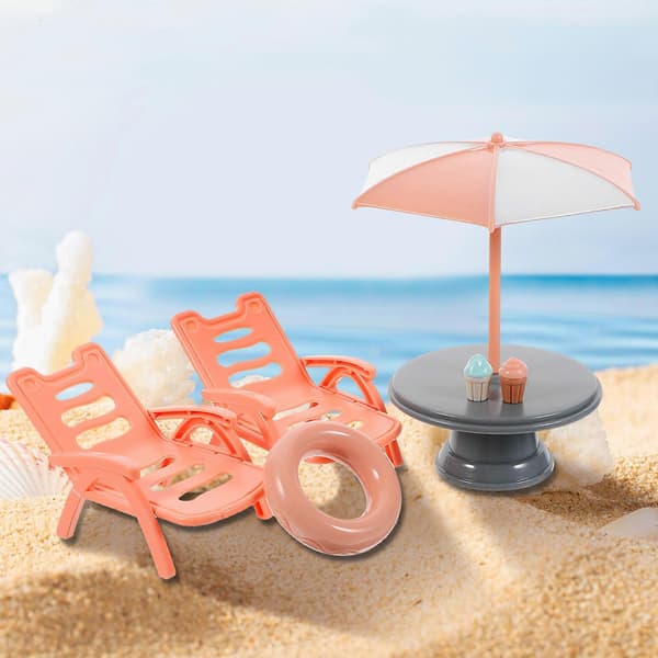 Miniature Hus Indretning Simuleret Strandstol til Dukkehus [HK]