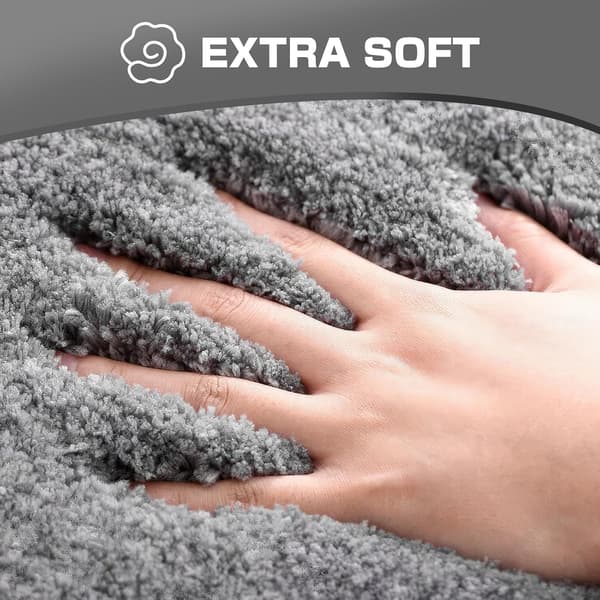 Extra tjock mikrofiber badrumsmatta 2cm absorberande grå 40x60cm[HK]