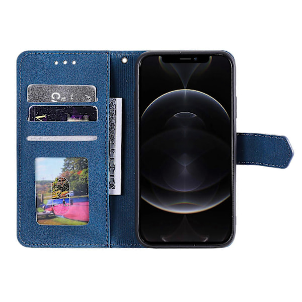 För Motorola Edge 50 Pro 5G Fodral Splitsning Sömnad Läder Flip Skyddande Skal[HK] Blue
