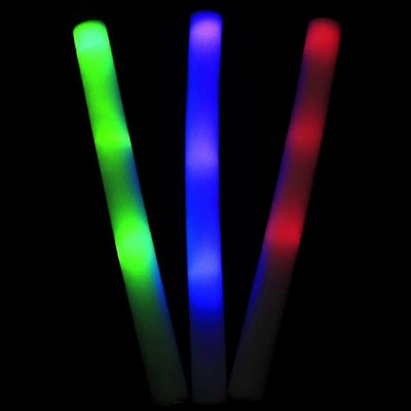 15 stk. Lysende Multi Farve LED Skumstav Tryllestave Rally Rave Cheer Batons Fest Blinkende Glødepinde Lysstave [HK] Multicolour