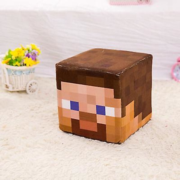 Minecraft Plysch Liten Svart Steve Creeper Fällbox Gräsmatta Kvadratisk Kudde Kudde Dockan[HK] steve