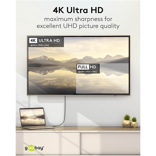 HDMI-kabel, USB-C til HDMI, 1m, svart[HK]
