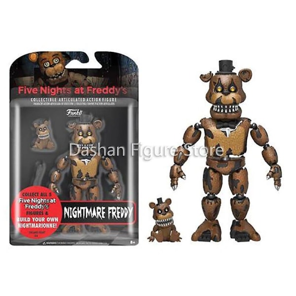 Fnaf Nightmare Freddy Figurer Bonnie Chica Actionfigur Pvc Funtime Foxy Samling Blacklight Freddy Frostbe Modell Leksaker Gåvor[HK] Chica 14cm