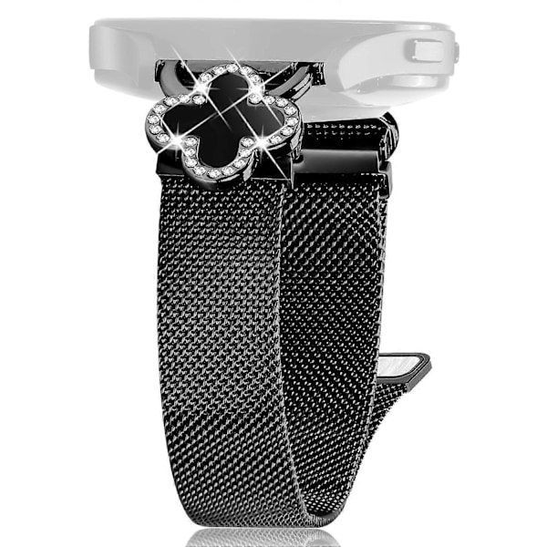 För Garmin vivoactive 5 GarminActive 5 Milanese Armband Elektropläterad Klockarmband med Klöverkontakt Multicolor Black Black Shell