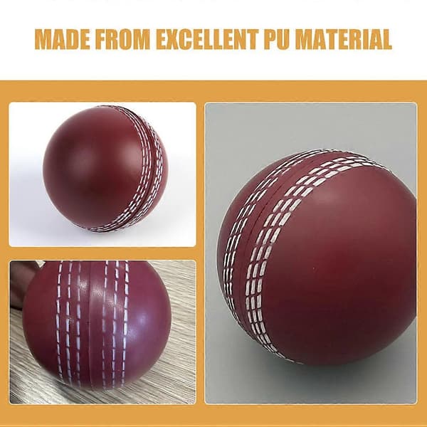 PU Skumbollar Bräd-cricket för inomhusträning 2 st Brun[HK]