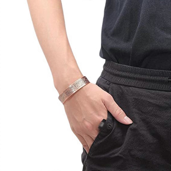 Sterke Magneter Armbånd Livets Tre Justerbart Armring for Effektiv Leddsmerte[HK] Ancient silver
