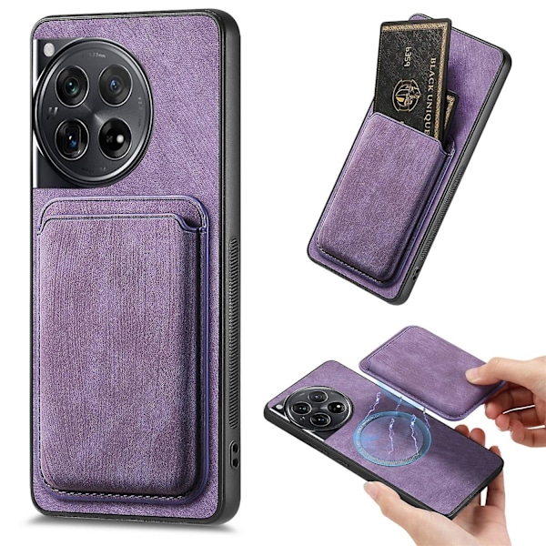 Magneettikorttitasku puhelinkotelo OnePlus 12 5G:lle [HK] Purple
