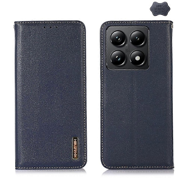 KHAZNEH Nappa Textur Skal För Xiaomi 14T[HK] Blue