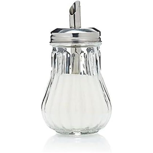 HKK Glass Sugar Dispenser Pourer, Retro Style Sugar Jar Decanter Cafe Bistro Restaurant Sugar Shaker Bowl (glass Dispenser)