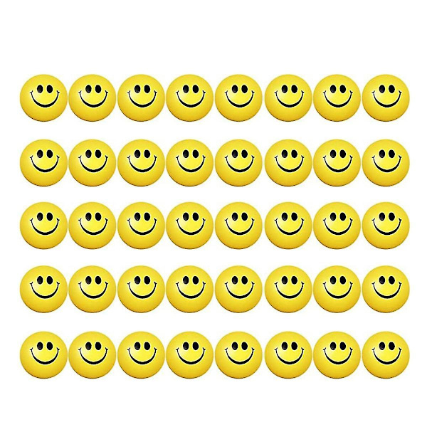 2,5 tommers smilestressballer i bulk - glade smilestressavlastningsballer - mini morsomme skumballer - barnesmil T[HK] yellow