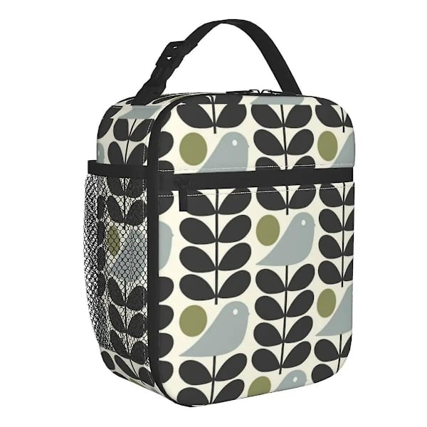 HK Orla Kiely Multi Stem Flowers Isoleret Frokostposer Skole Skandinavisk Stil Vandtæt Termisk Køler Bento Box Kvinder Børn QCBQ-19841 26x21x11cm