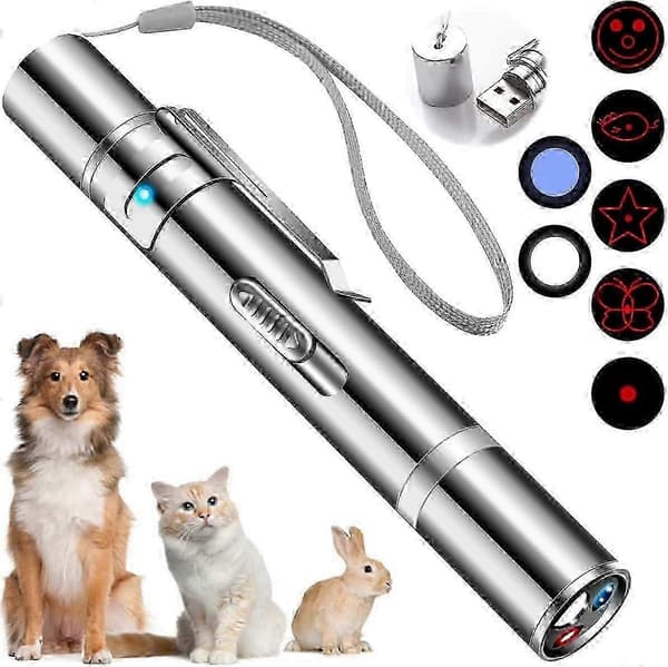 Interaktiv Laserpointer Kattelegetøj - Rødt Punkt LED Lys 5 Mønstre[HK]
