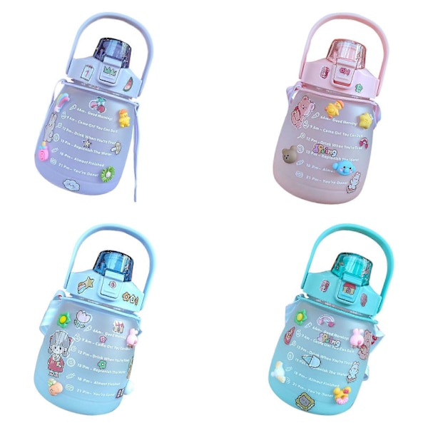 1300 ml juomapullo pillillä ja motivoivalla aikamerkinnällä, BPA-vapaa Tritan-muovi, tiivis muotoilu urheiluun ja ulkoiluun [HK]