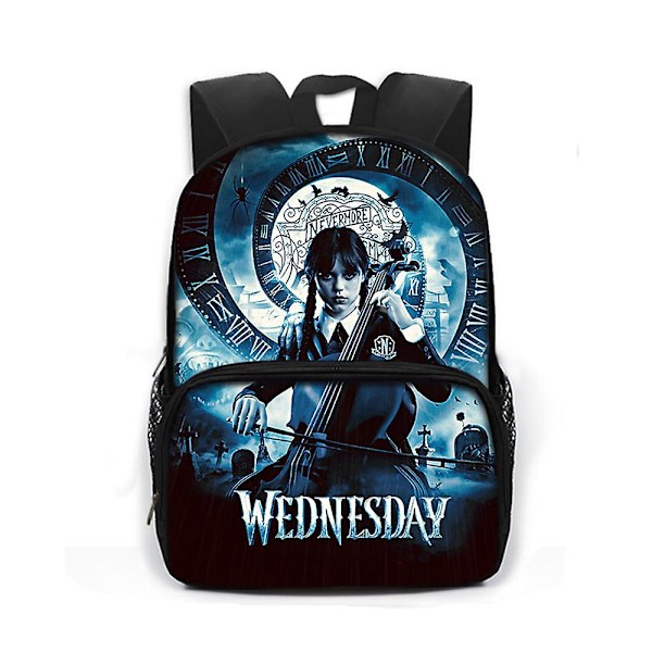 Wednesday Addams Børne Rygsæk Nevermore Addams Family Studerende Skole Taske Rygsæk Skolepose Til Drenge Piger[HK] C