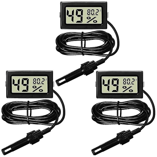 HKK Digital termometer hygrometer med sond inomhus temperatur fuktighet mätare hygrometer mätare för i