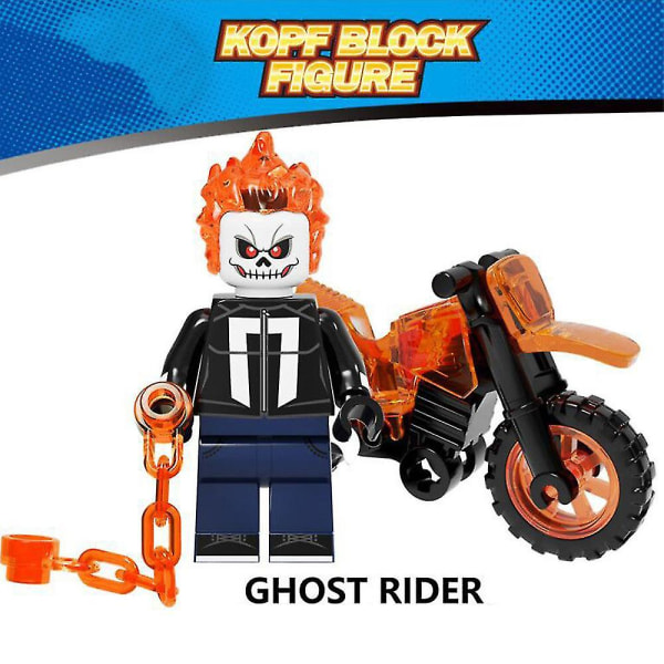 8 st/ set Ghost Rider Byggklossar Actionfigurer Barnfans Monterade minifigurer Samlarmodell Leksaker Present[HK]
