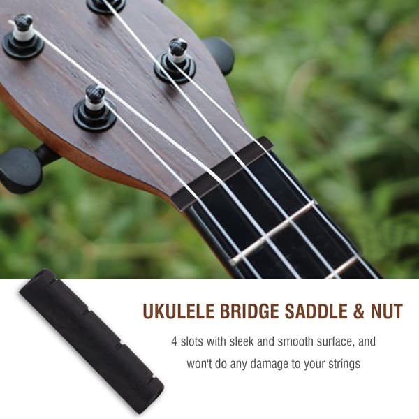 Ukulelen talla ja satula 4-kielisille ukuleleille - Eebenpuu[HK]