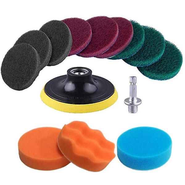 13 Dele Boremaskine Kraft Scrubber Børster Skurepuder & Svampe Rengøringskit - All Purpose Cleaner Scru[HkkK]