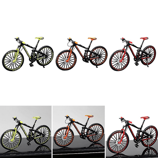Børne Mini Fingercykel Sjov Fingercykel Mountainbike Legetøj Samleobjekt Model  Sort Orange