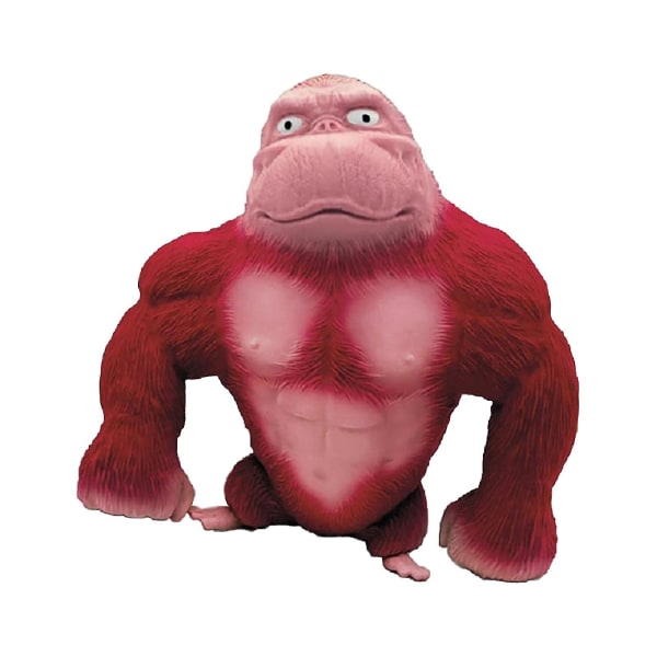 Squishy Monkey Anime Figur Latex Abe Gorilla Legetøj Jungle Dyrefigur, Voksne Squishy Gorilla Stress Legetøj[HK] Red