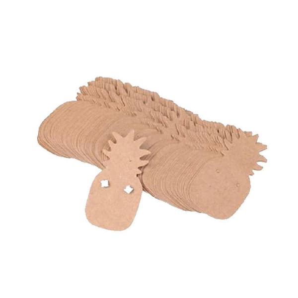 Kraftpapir Ananas Øreringe Kort til Øreringe 100 stk. Khaki Style[HK]