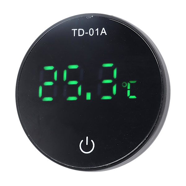 HKK Digital Akvarietermometer, Noggrann LED-display, USB-laddningsbar, Pekskärm, Baksida Lim, Akvarium Temperaturmonitor