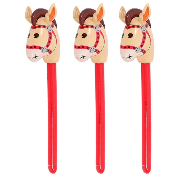 3 st Inflatable Häst Uppblåsbar Pinne Temafödelsedagsfest Julpartytillbehör [HK] Brown 96.00X34.00X34.00CM