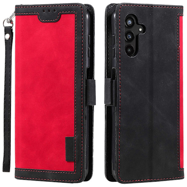 Plånboksfodral för Samsung Galaxy A16 RFID-skydd Ställ Läder Telefonskal [HK] Red
