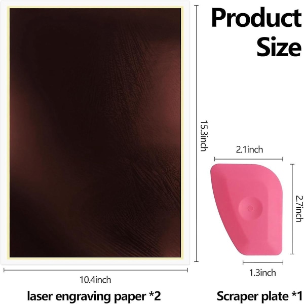 Lasergraveringsmærkefarvepapir, 15,3 tommer X 10,4 tommer lasergraveringspapir til fiberlasermærke ([HK])