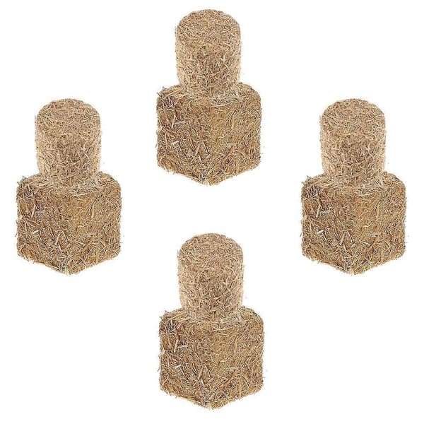 Mini Haystack Ornament for Dukkehus Scene 8 stk. Khaki Halmdekorasjon [HK]