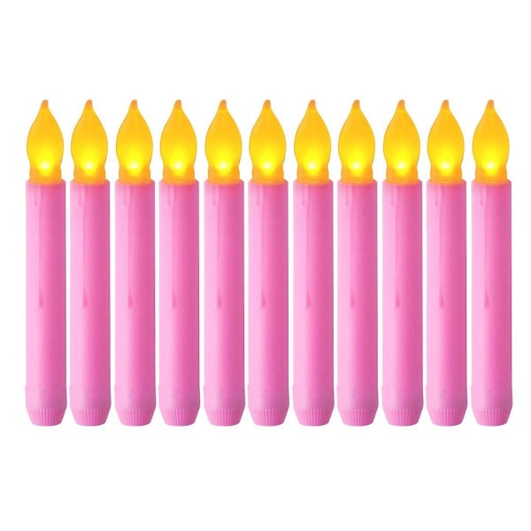 Simulering Flameless Led Candle Light Long Pole Tear Candle Fødselsdag Farverig Shell Gul Flash De([HK])