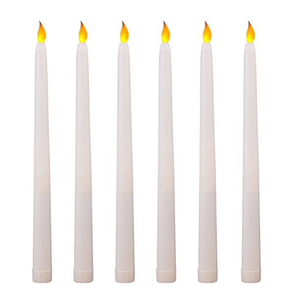 Electric Taper Candle Long Rod Yellow Flickering LED Candle Decoration for Birthday Halloween Christmas Wedding[HK]