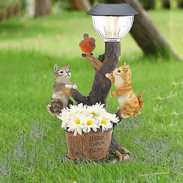 LED Solcellelys Kanin Kat Dyrefigur Harpiks Statue Lampe Have Ornament[hk] rabbit