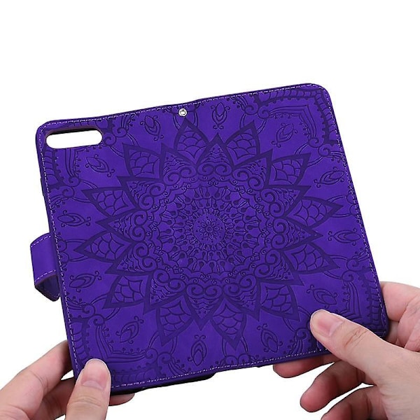 Plånboksfodral för XiaoMi RedMi NOTE 8 PRO Premium PU Läder Flip Cover Mandala[HK] Purple