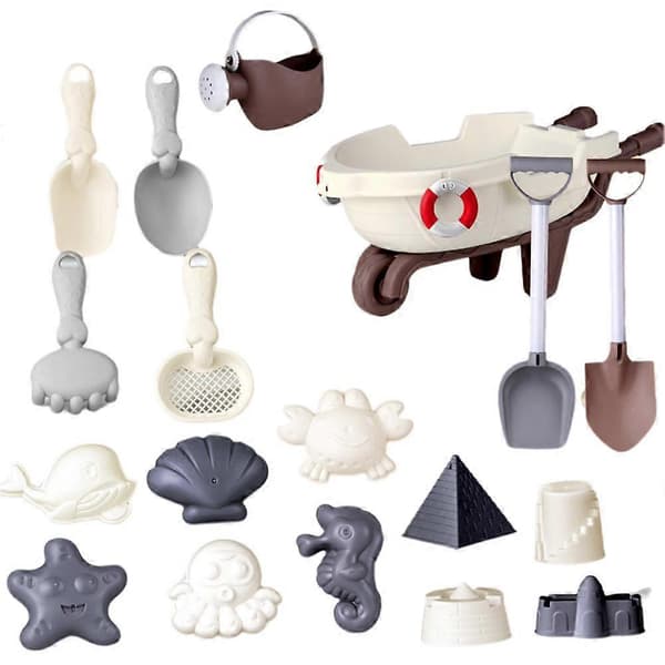 Strandsandlegetøj til børn Rejsestrandlegetøj til småbørn[HK] Boat 18pcs