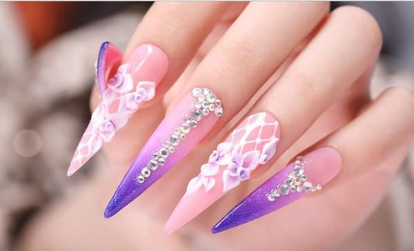 Pitkät Stiletto Extra Kärki Saranakynnet[HK] Transparent transparent