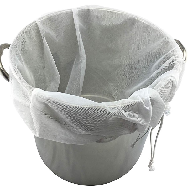 Bryg Mesh Bag Stor Kapacitet Snørepose Holdbar Hvid Bryg Mesh Bag Til Indendørs[HkkK] White