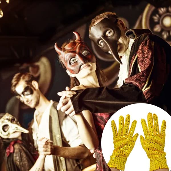 Glitrende scenhandsker til forestillinger og natdans - Glitrende paletdesign[HK] golden