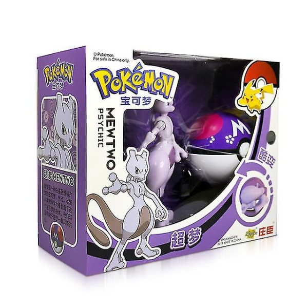 Mewtwo Legetøjssæt Pikachu Charmander Lunala Scroll Actionfigur Børnelegetøj V[HK] Mewtwo With box