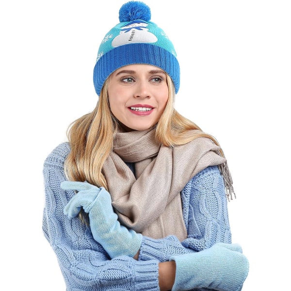 Unisex Julehat Vinter Strikket Hæklet Beanie Julemandshat til Kvinder Mænd [HK] Xmas5-