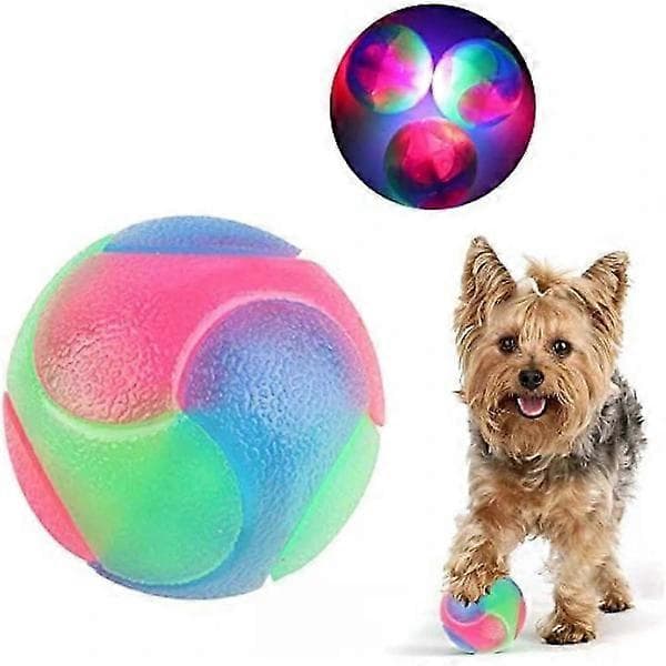 Blinkende Elastisk Ball Lysende Hundeballer Lysende, Interaktive Kjæledyrleker[HK]