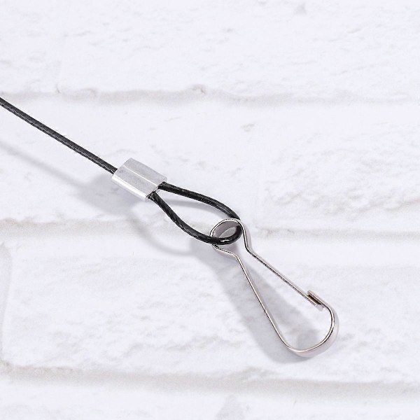 4 st Vajerkrok 4X Hydroponisk Upphängningssats Rephängare Stålvajer för Växtbelysning (1,5 mm Tjock 400 mm Lång)[HK] 47X5cm Black