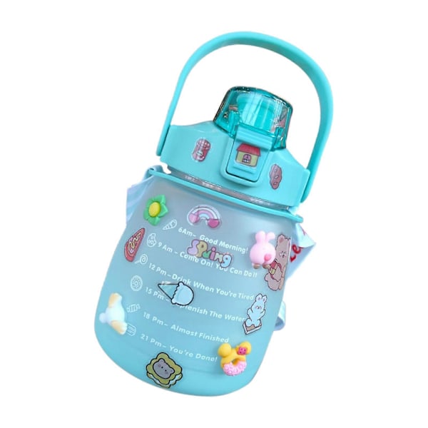 1300 ml Vattenflaska med Sugrör och Motiverande Tidsmarkering, BPA-Fri Tritan Plast Läckagesäker Design för Sport och Utomhus[HK]
