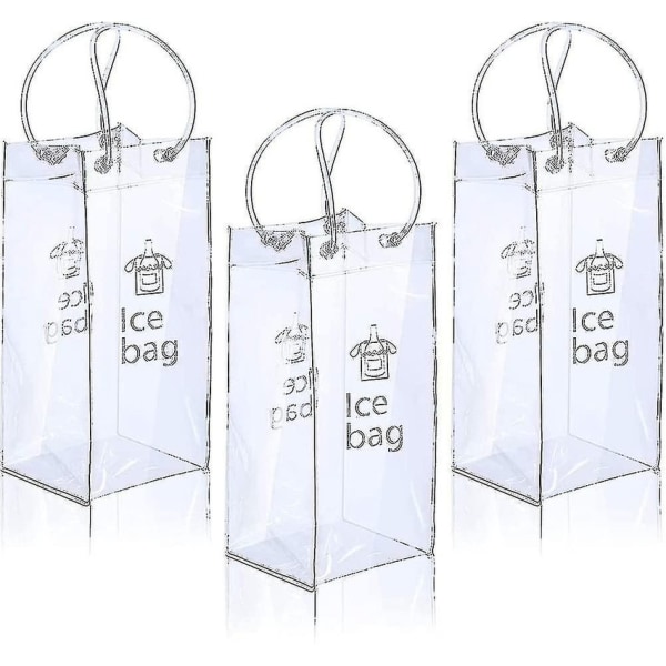 3 stycken bärbar isvinpåse vinkylare väska PVC vinpåsar med handtag[HK]