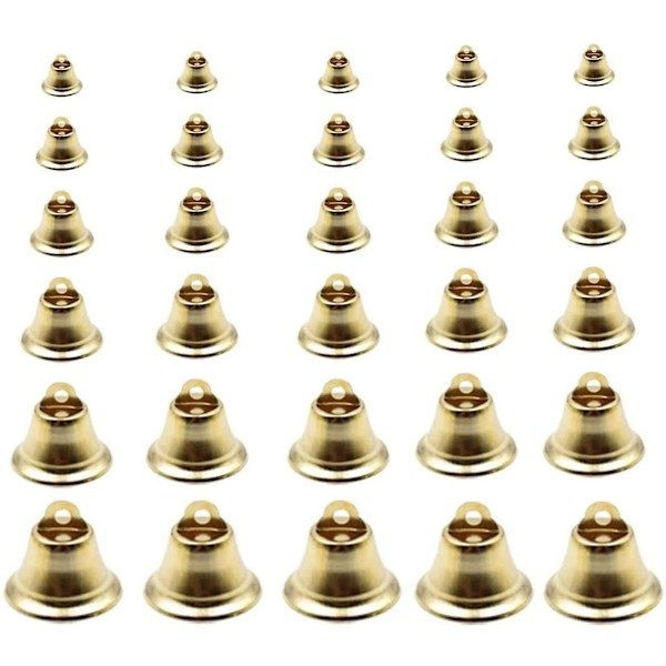 100 stk. Guld Tiny Bells Håndværk Mini Bells Juletræ Fest Dekorationer [HK] 3cm x 100