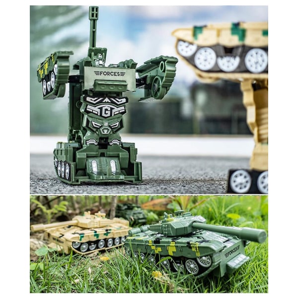 Drenge Transformer Legetøj Tank Vehicle Transformers Børnerobot Børns fødselsdagsgave[HK] Desert yellow Tank
